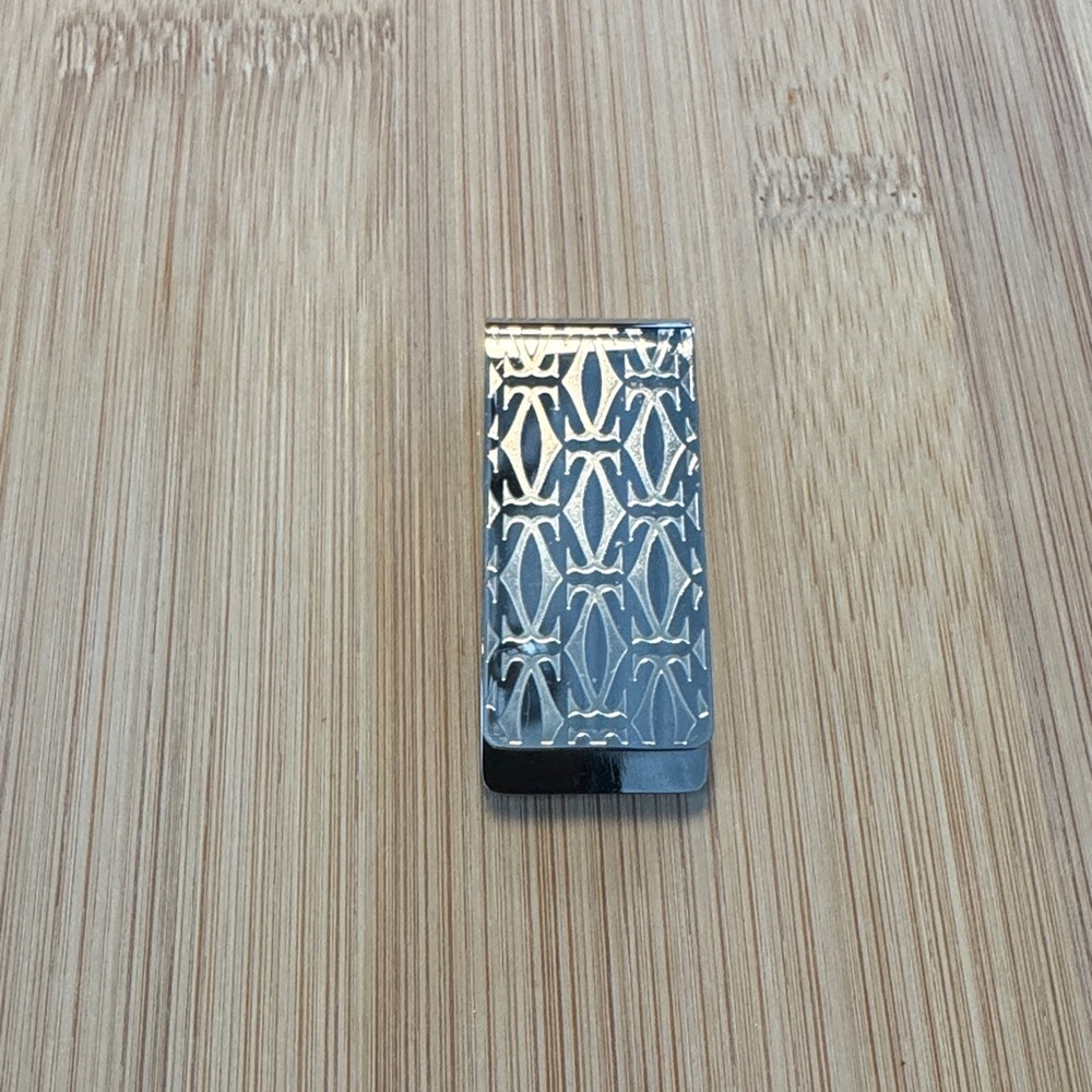 Cartier Authentic Silver Monogram Money Clip